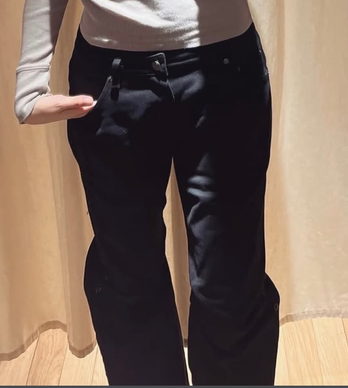 미세키서울 Shifted snap pants BLACK  상품이미지3