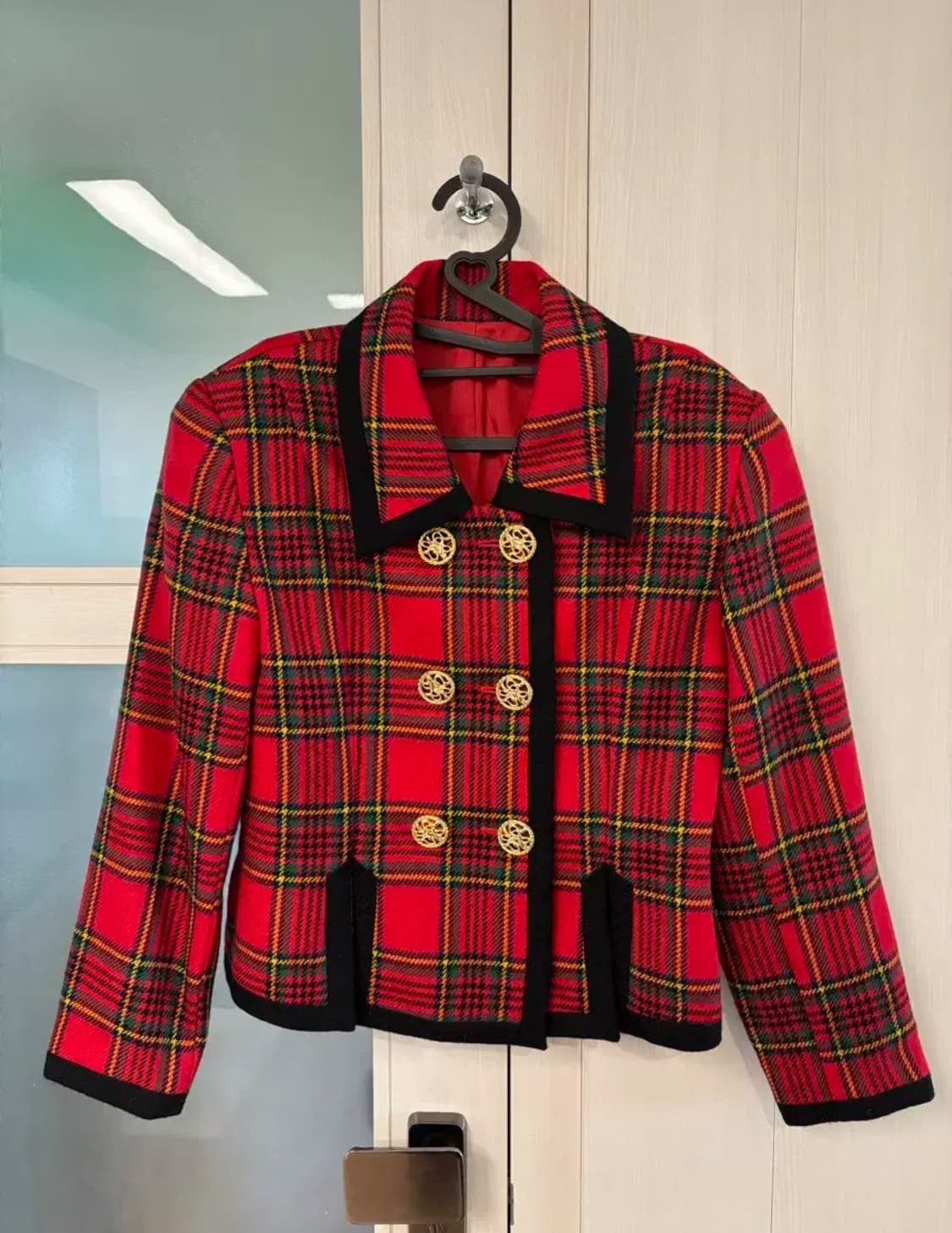 빈티지 타탄체크 울 자켓 상품이미지1