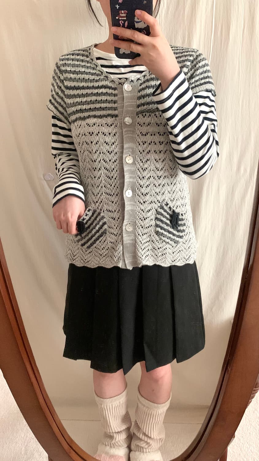 모리 스트라이프 반팔 니트 상품이미지6