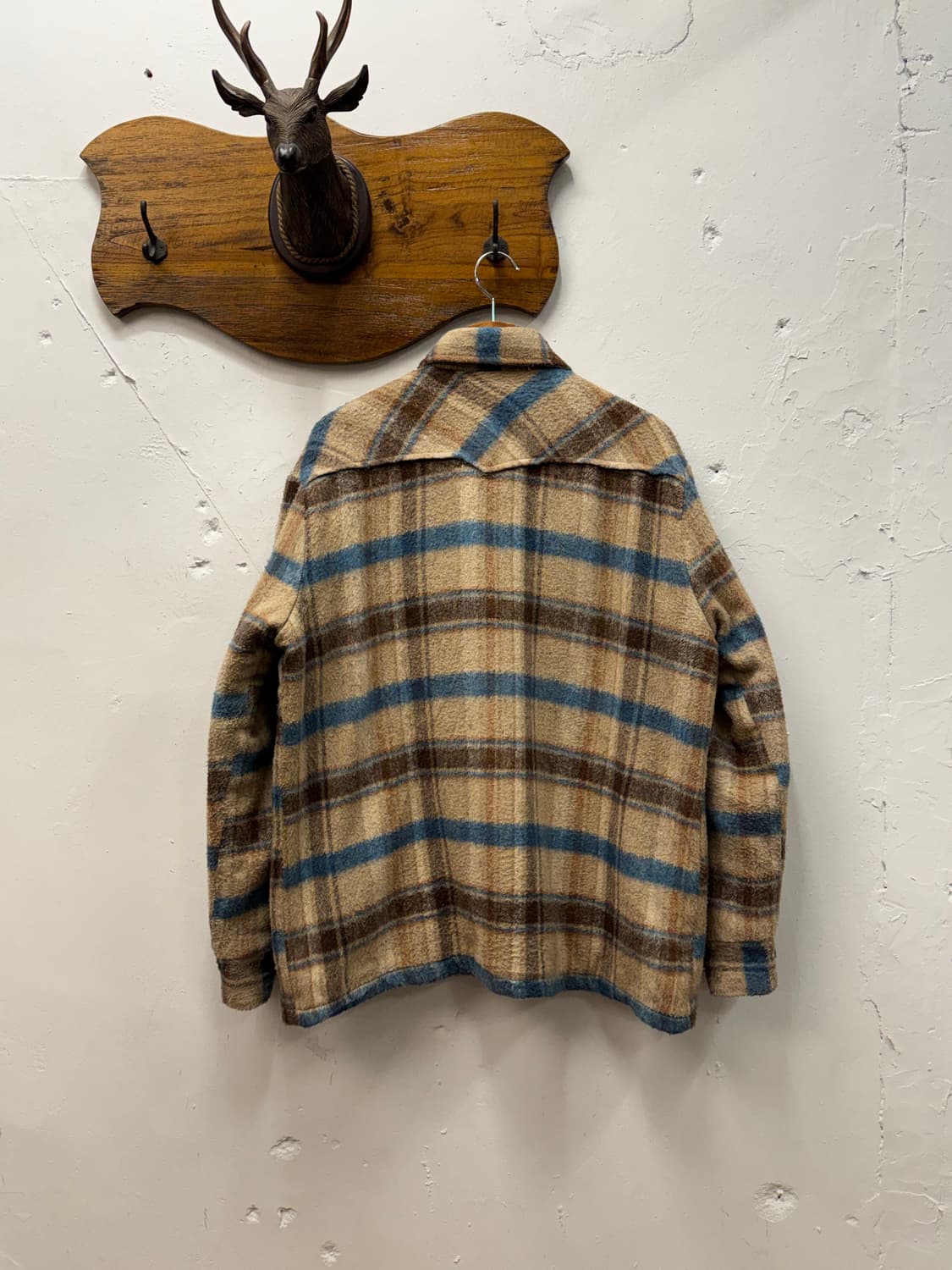 XL) 90s Sutton Place Check Wool Western  상품이미지4