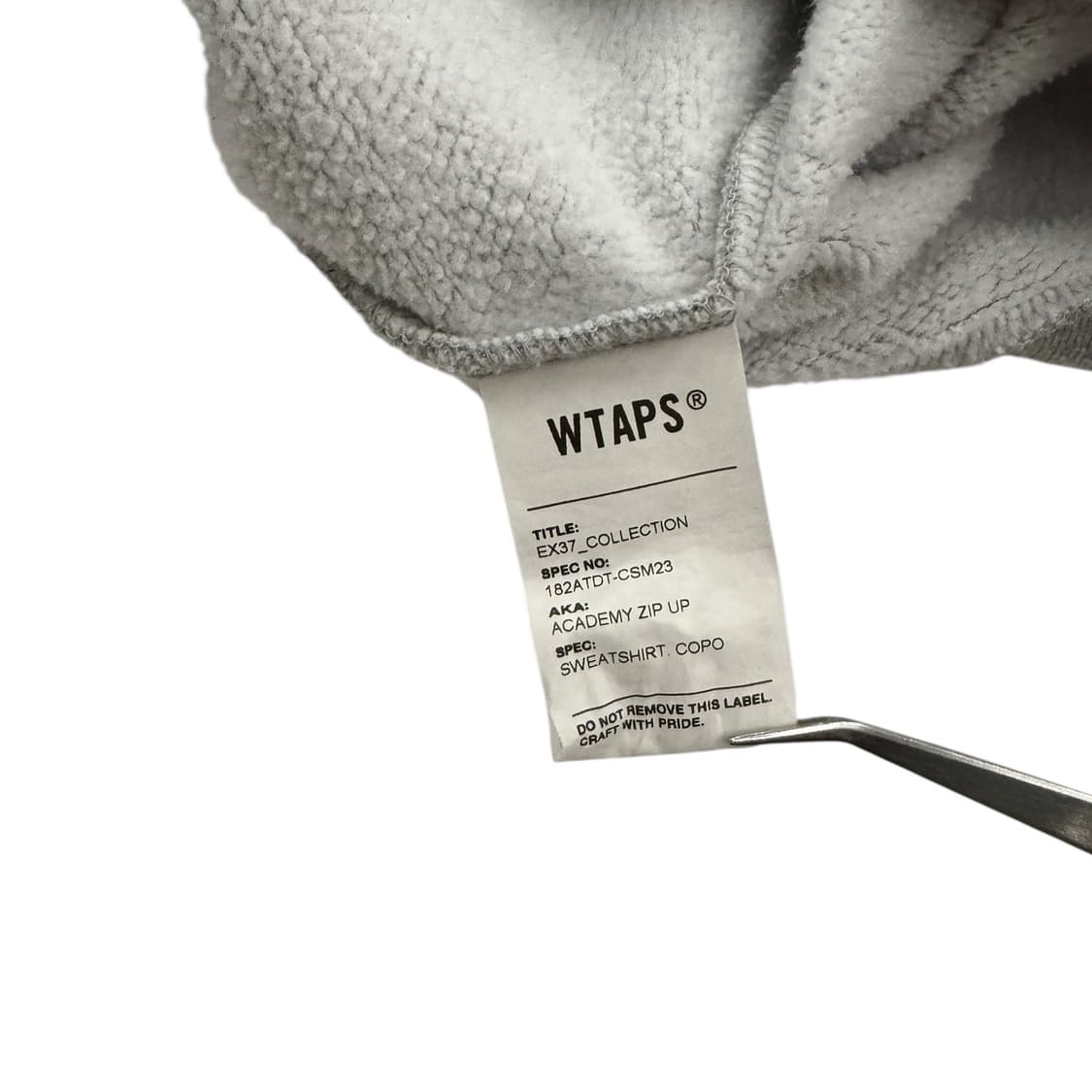 WTAPS 더블탭스 아카데미 집업 스웻셔츠 후드 집업 그레이 상품이미지10