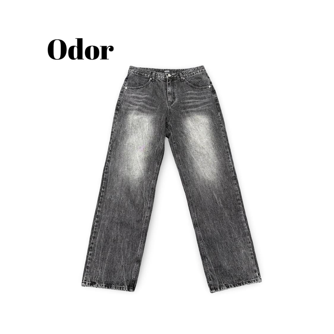 (30)오도어 블랙 워싱 데님 팬츠 상품이미지1