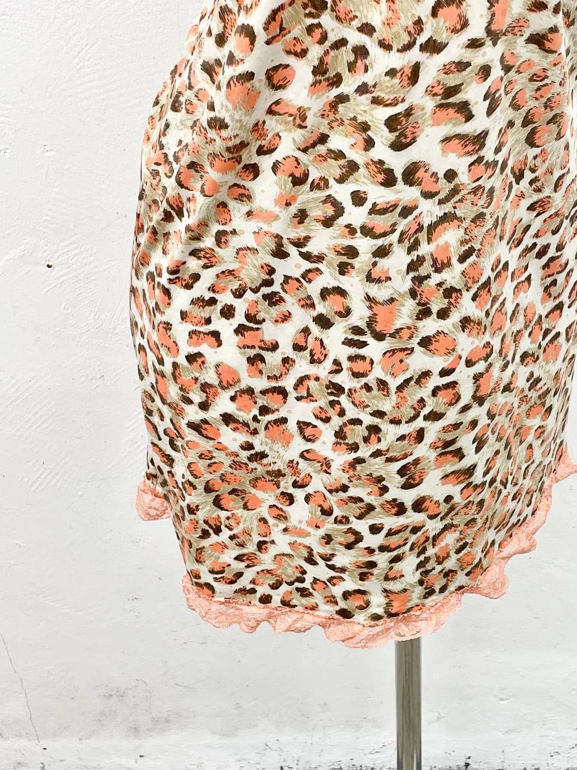 갸루 호피 레이스 리본 슬립 상품이미지3