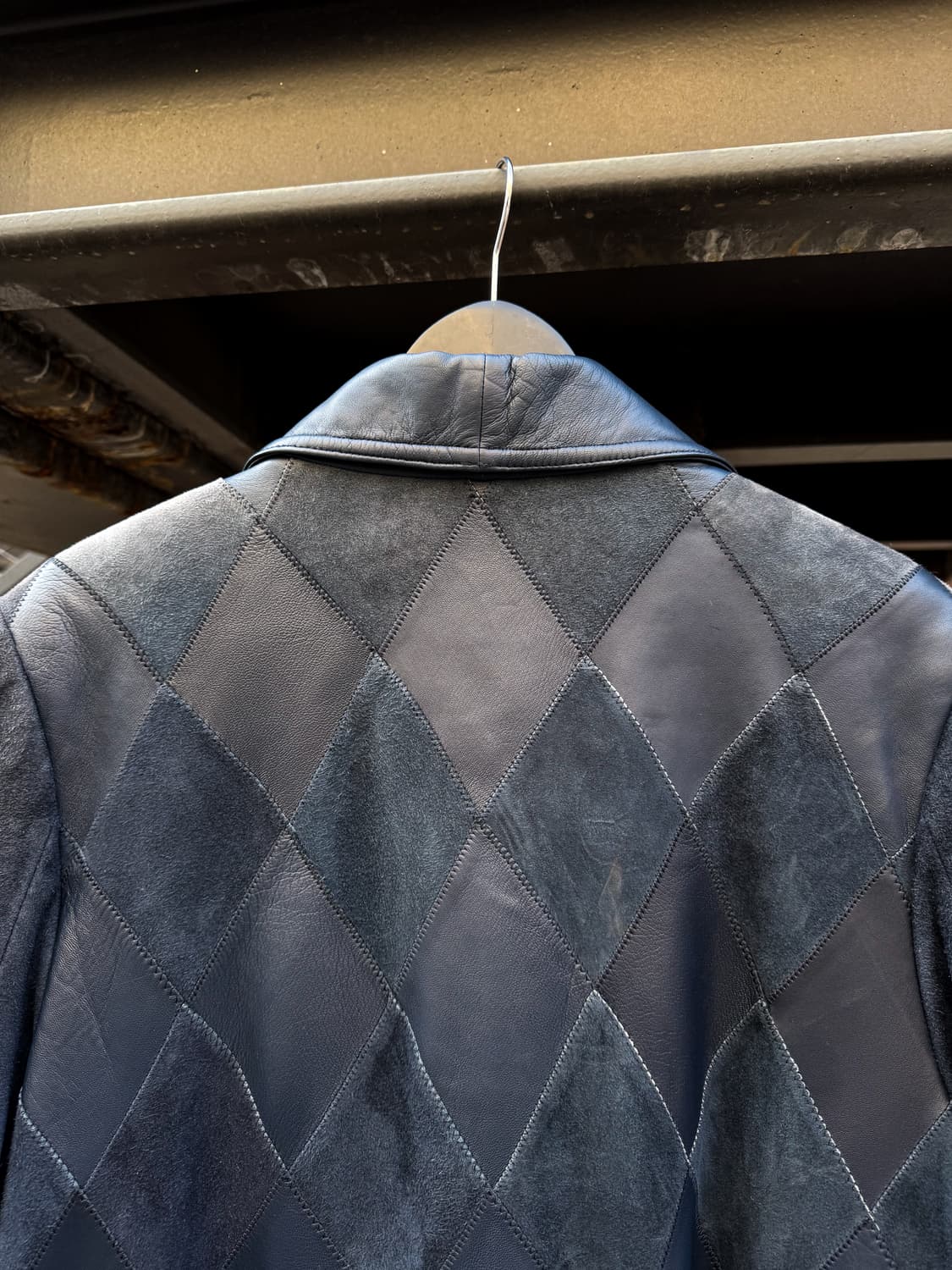 Diamond Patchwork Leather Jacket  상품이미지7