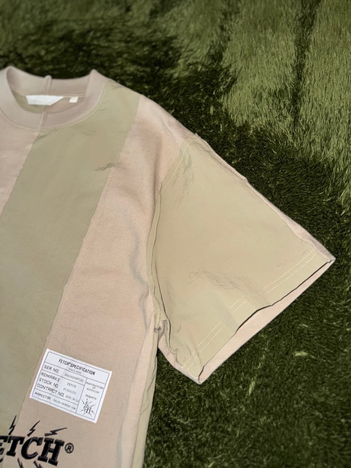 [XL] FETCH 페치 선데이 패널 엠브로이더리 로고 티셔츠 베이지 상품이미지3