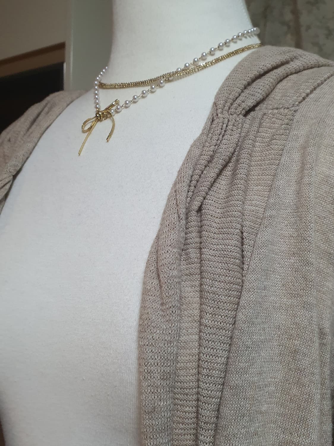 [일본빈티지] 레이스 가디건 베이지 요정룩 상품이미지2