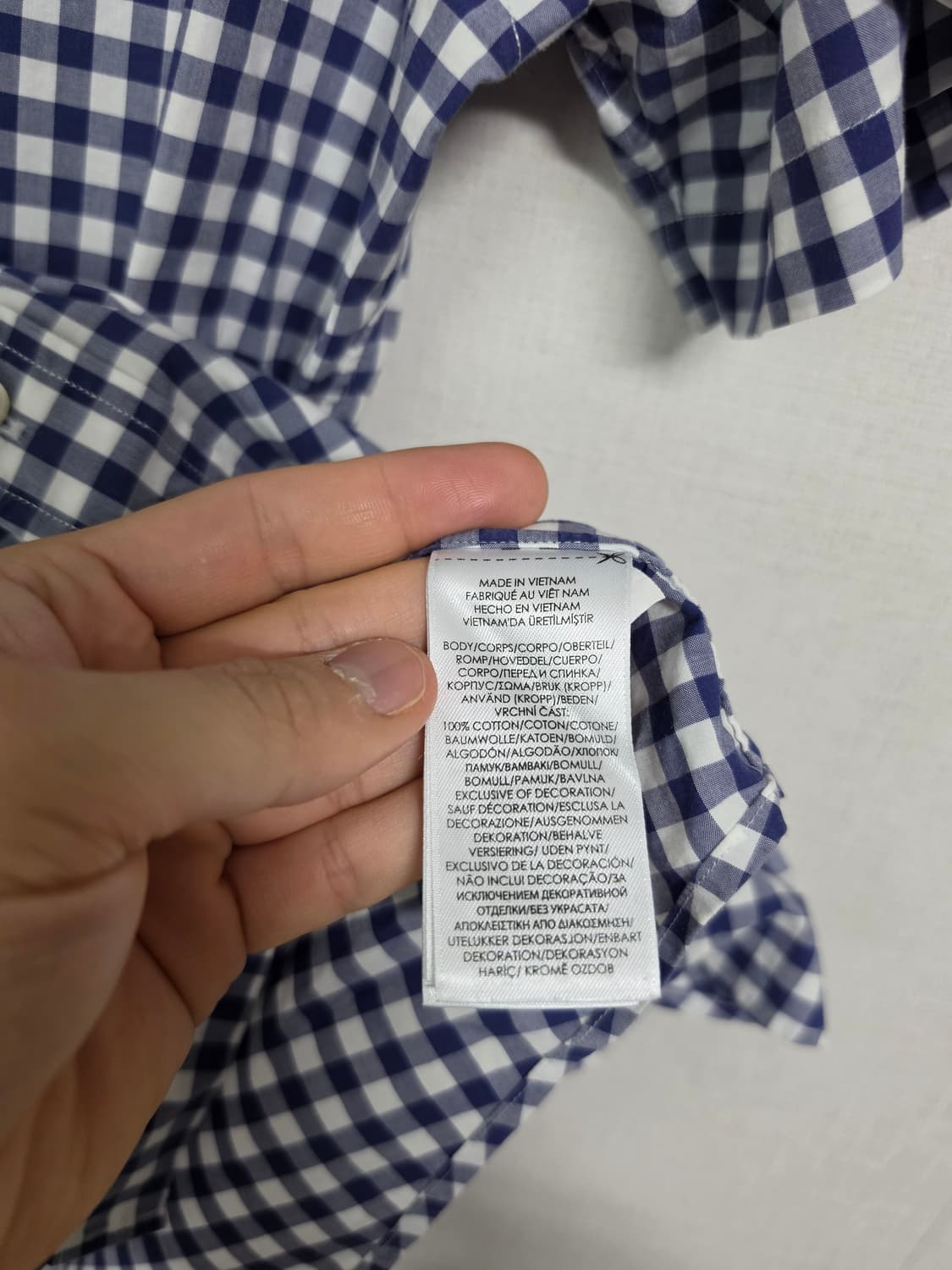 폴로 랄프로렌 깅엄 반팔 체크 셔츠 M 상품이미지4