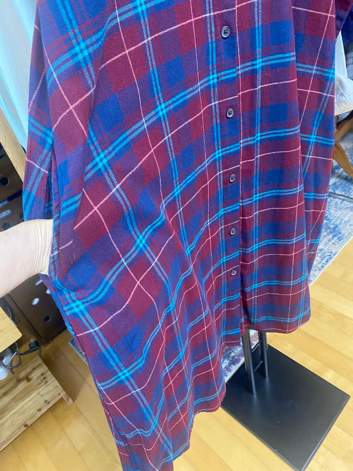 체크 셔츠 원피스 M(95) 상품이미지5