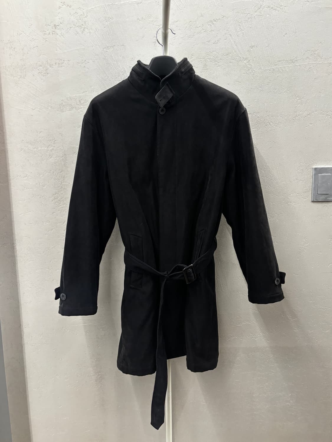 Armani Exchange 블랙 벨티드 코트 L 상품이미지2