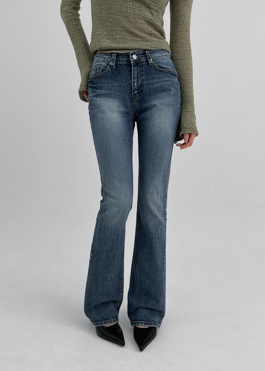 블랙업)로우웨이스트 진청 팬츠 S사이즈(품절상품) 상품이미지4