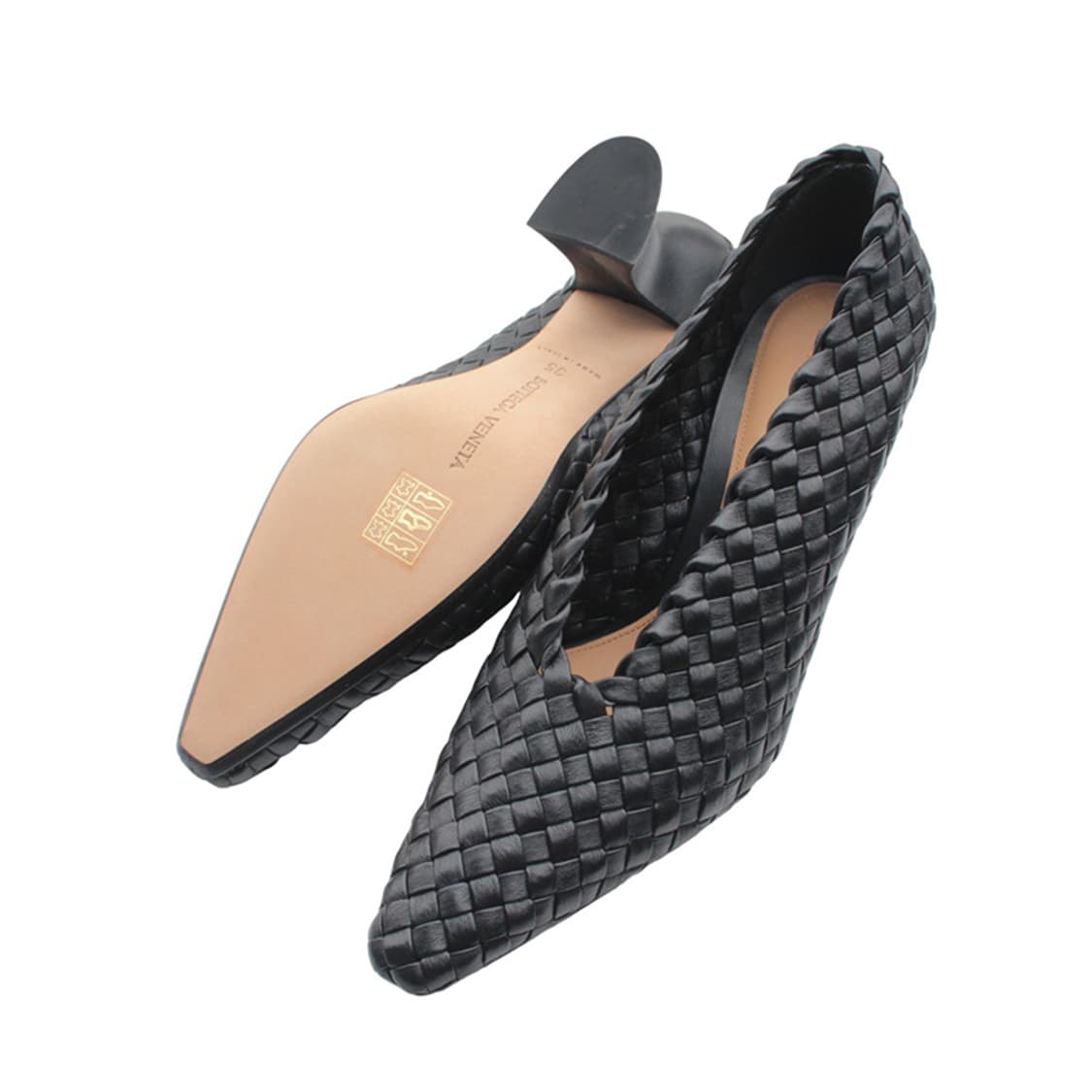 보테가 베네타 블랙 위빙 하이뱀프 슈즈 35 상품이미지3