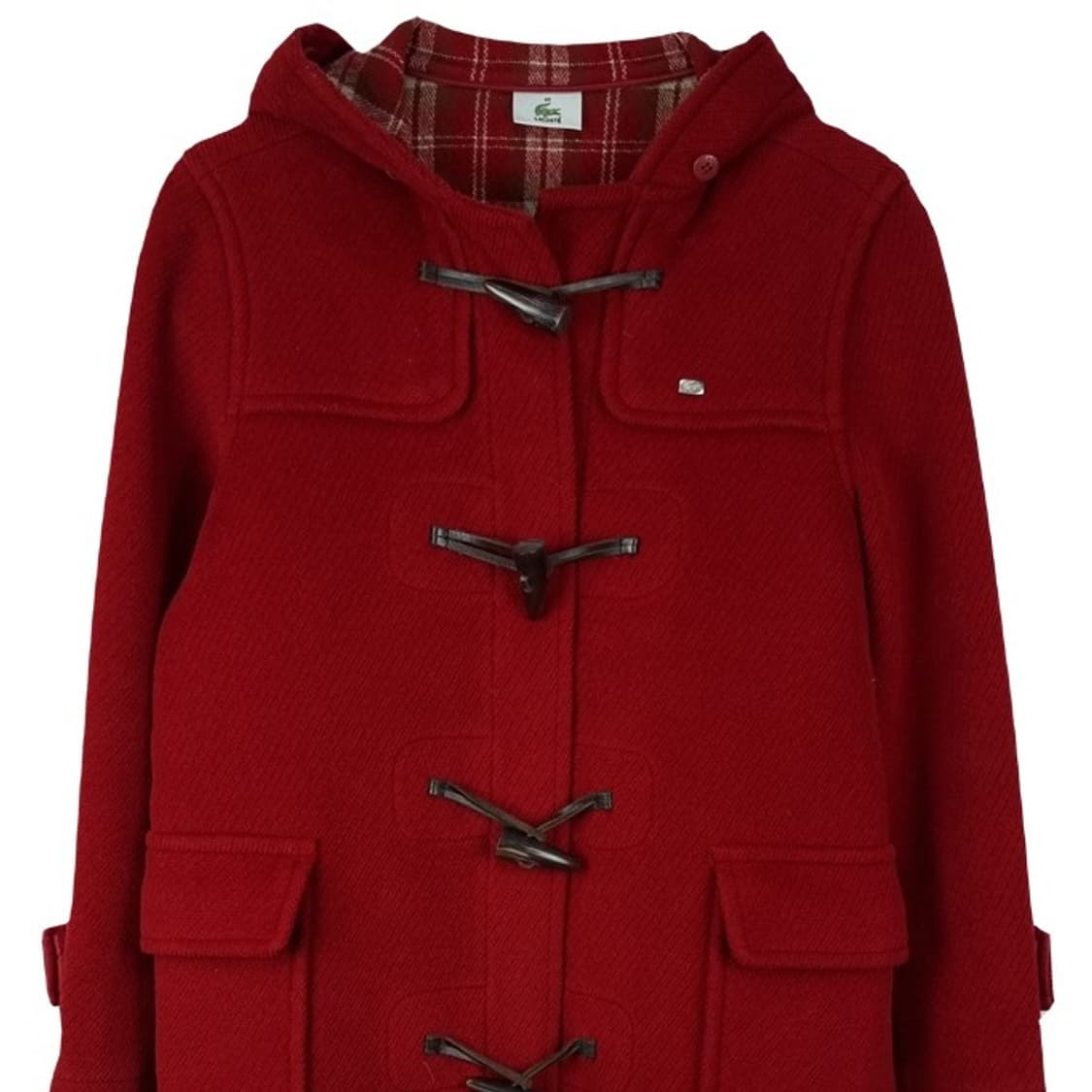 [라코스테] 울 모직 후드 더플 코트 떡볶이 코트 레드 M17520 상품이미지4