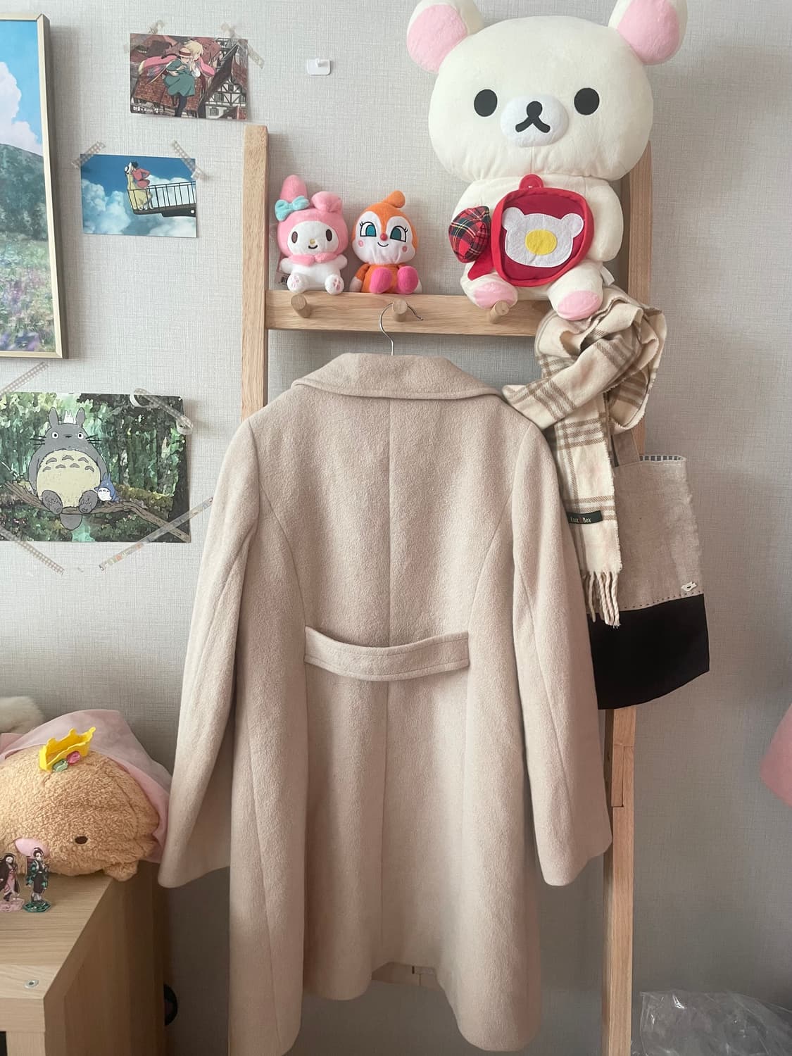 모리걸 빈티지 아이보리 둥근카라 코트 🤍 상품이미지3