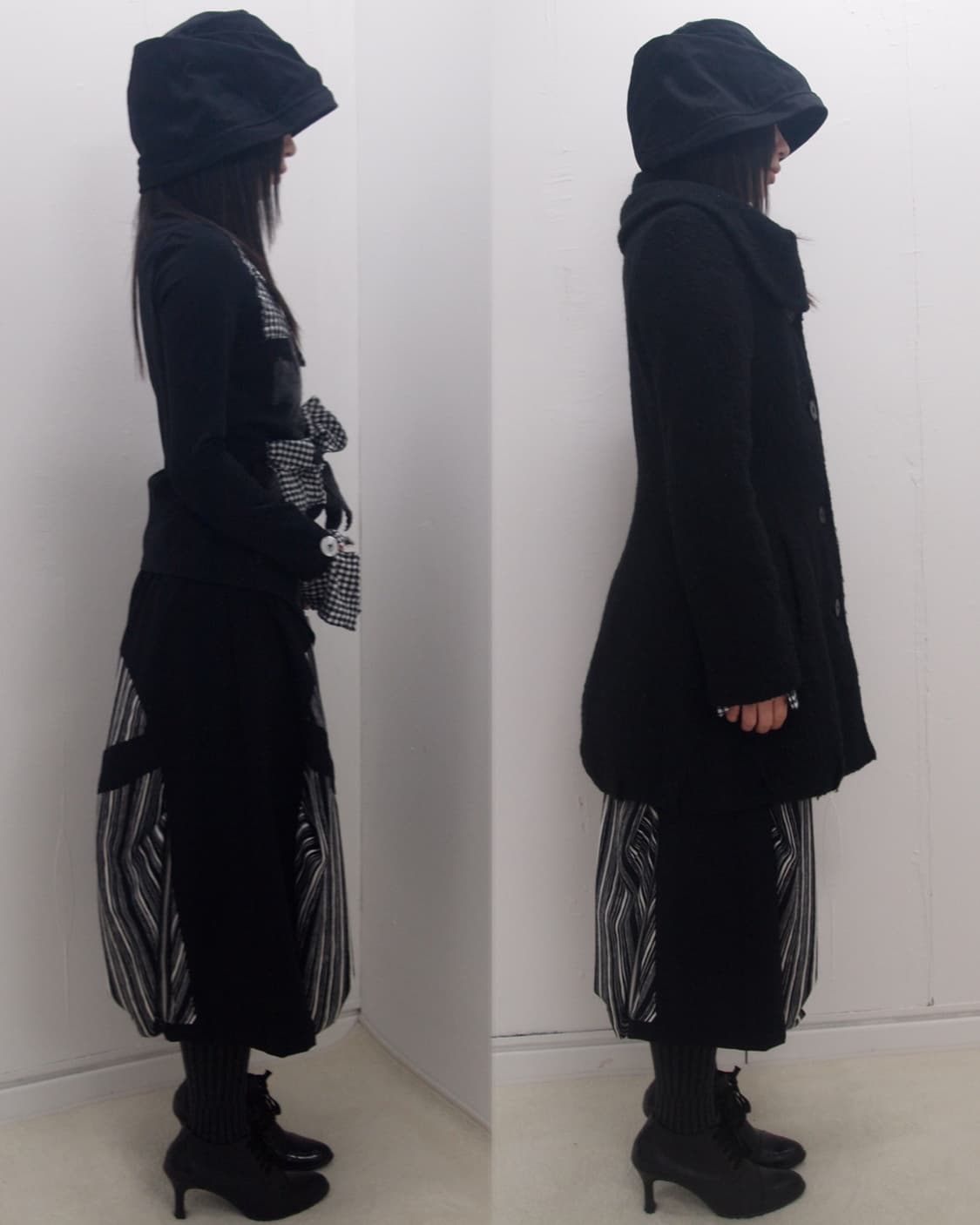 Ink stripe circle cut-out balloon skirt 상품이미지5