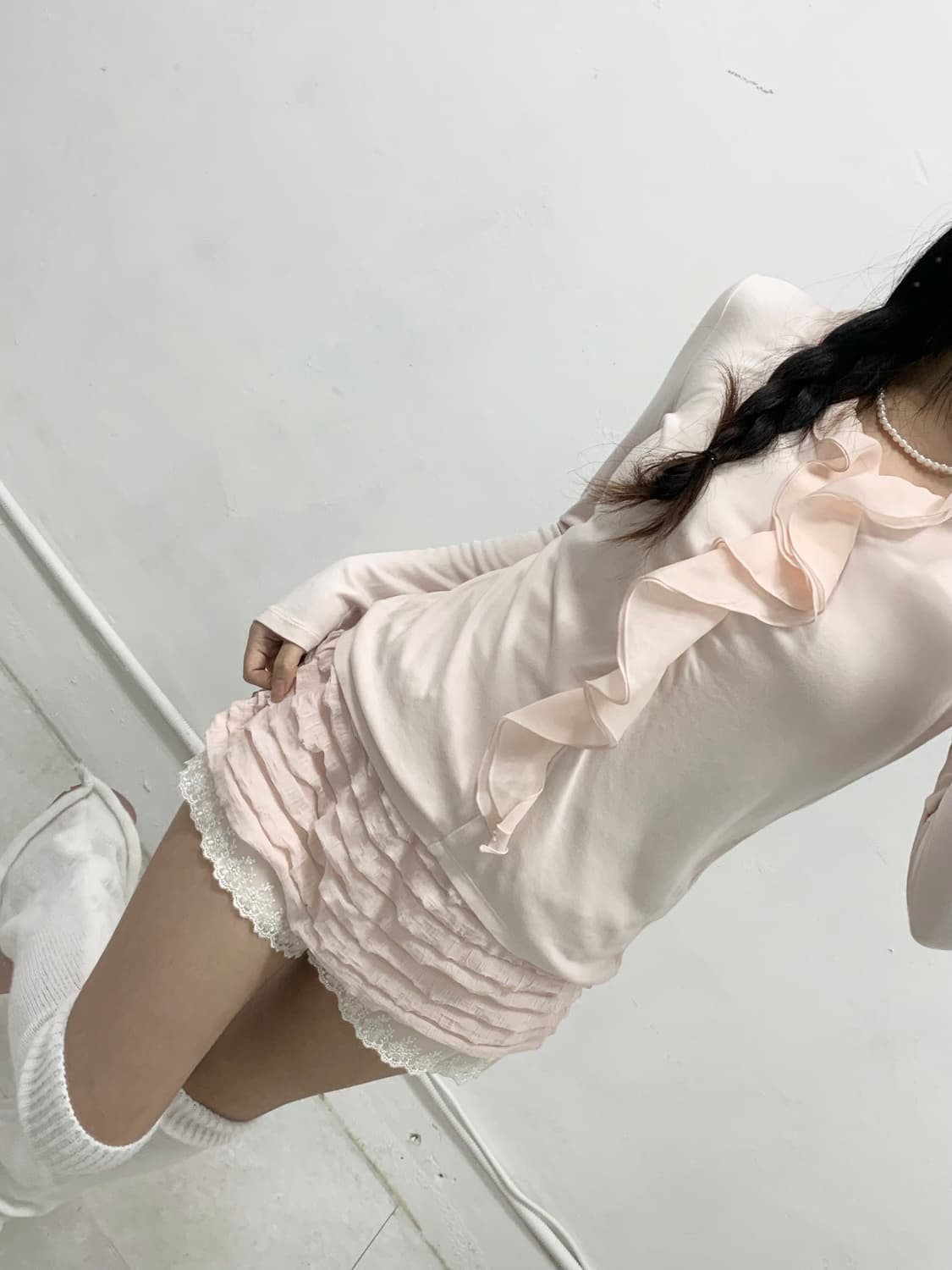 [ANY FAM] 로걀 핑크 레이스 롱슬리브 상품이미지4