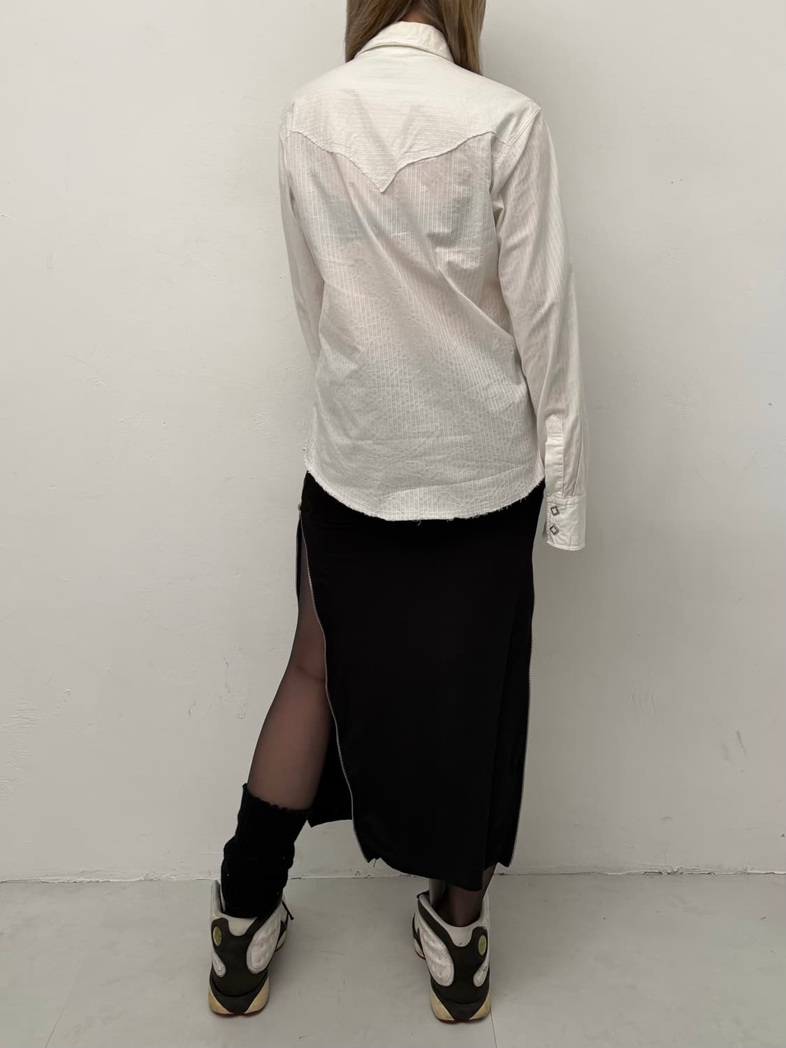 화이트 컷오프 디테일 웨스턴 셔츠 상품이미지5