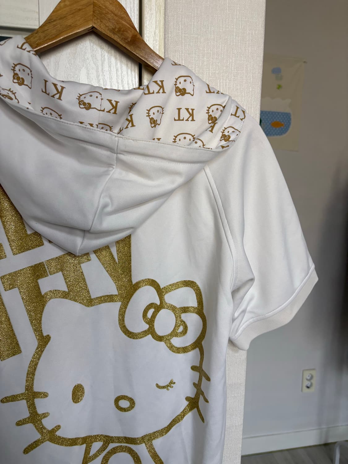 키티 골드 반소매 후드집업 상품이미지7