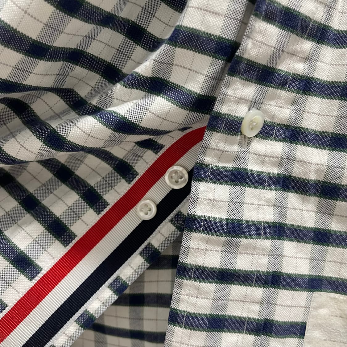 톰브라운/ 트리콜로 테이핑 옥스포드 체크 셔츠/ 3 상품이미지4