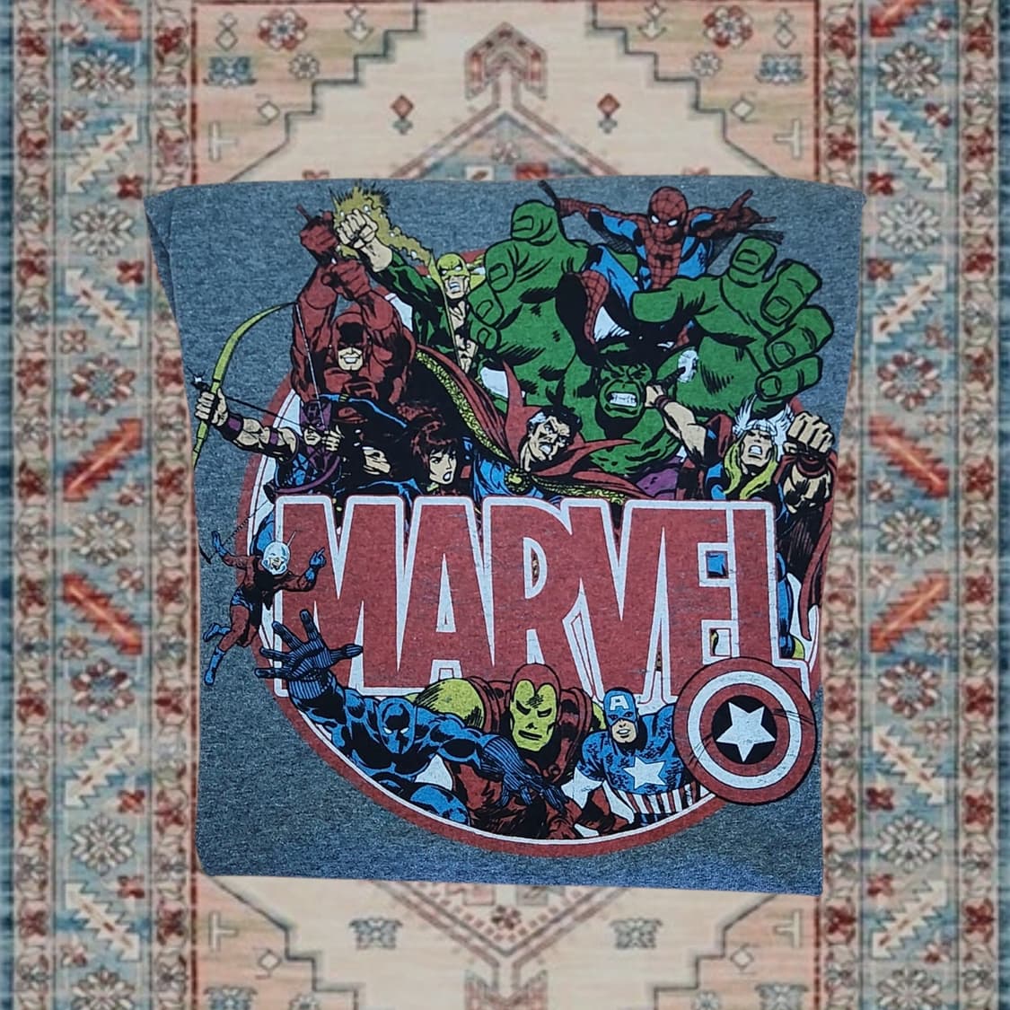 Marvel Vintage 어벤져스 일본판 카툰 프린팅 반팔 티셔츠 M 상품이미지3