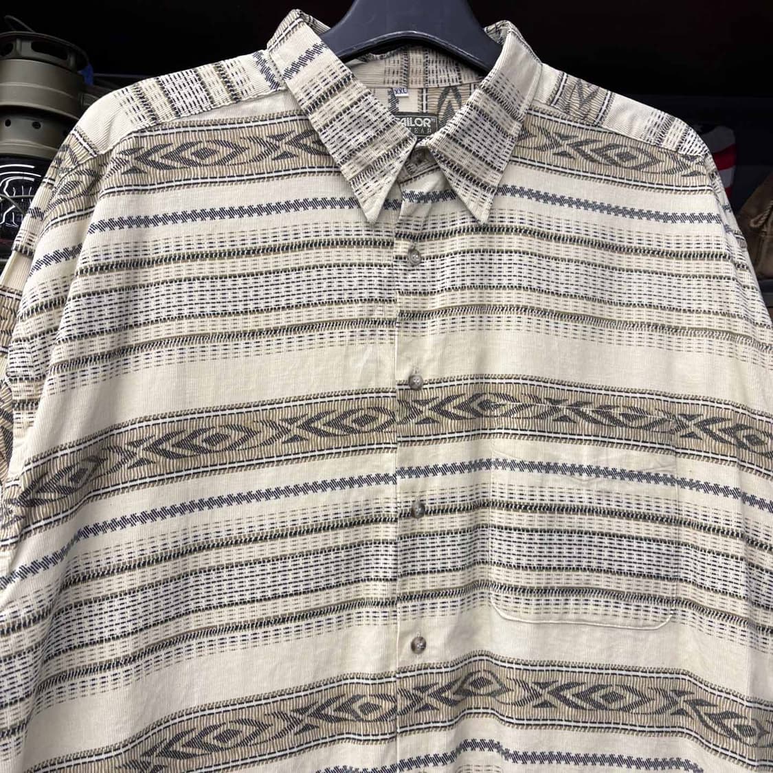 00s Tom Tailor 스포츠웨어 아즈텍 패턴 코듀로이 셔츠 N497 상품이미지3