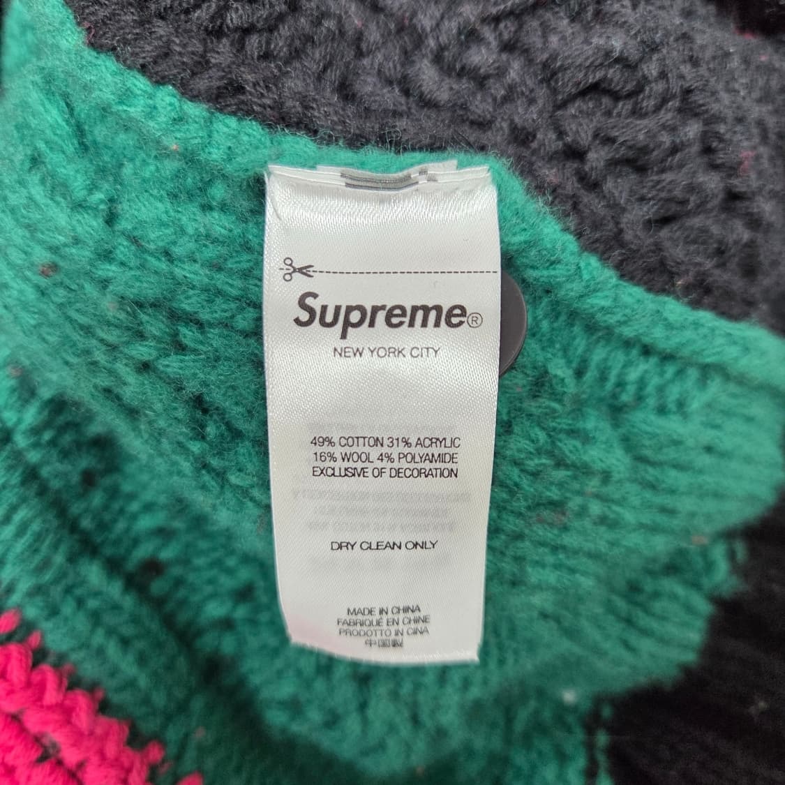 23FW 시즌 슈프림 패치워크 케이블 니트 카디건  L 상품이미지6