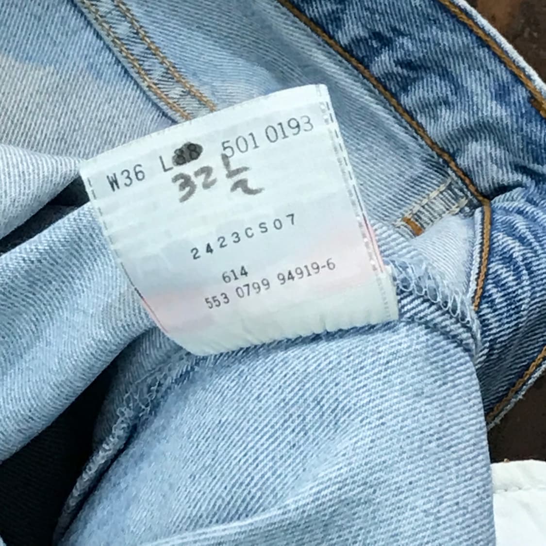 90s usa 리바이스 501 연청 데님 숏 팬츠 반바지 허리 34 35 상품이미지5