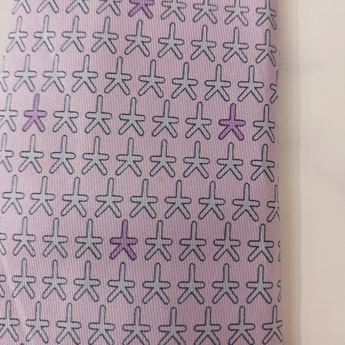 에르메스 실크 라벤더 불가사리 패턴 넥타이 9.2cm A등급 A19028 상품이미지7