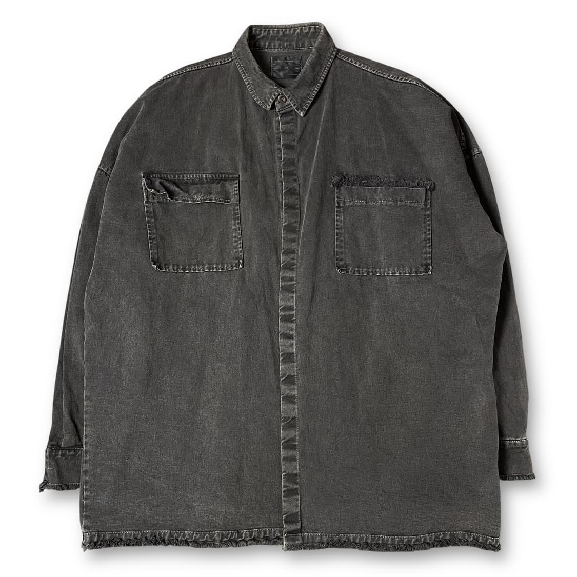 시그널옴므 그레이 빅사이즈 투포켓 데님 셔츠 자켓 상품이미지1