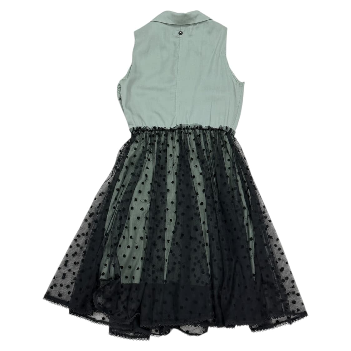 디젤 우먼 슬리브리스 드레스 레이스 나시 원피스 카키 블랙 2XS 상품이미지5