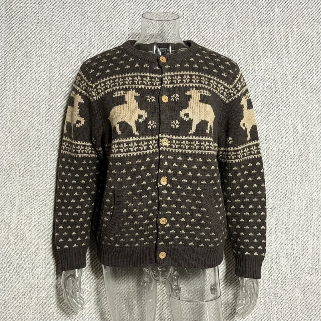 [XL] Outdoor 아웃도어 울 코위찬 브라운 니트 가디건 상품이미지2