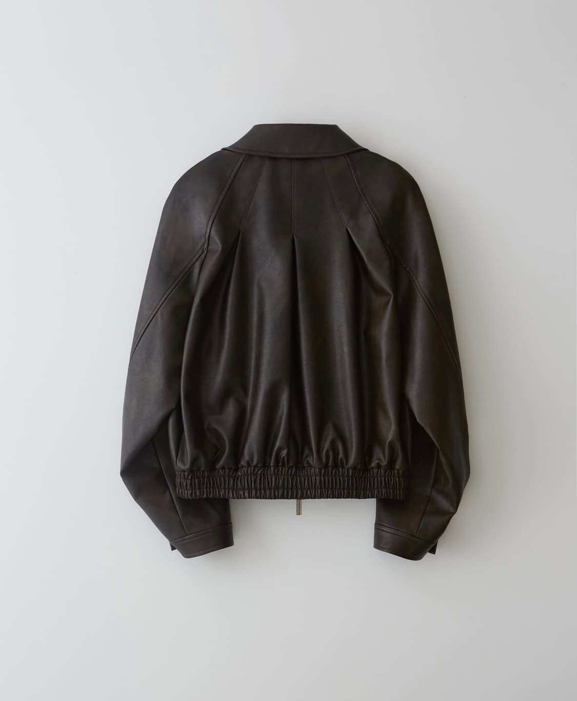 마조네 레더 플리츠 봄버 재킷_브라운 상품이미지3