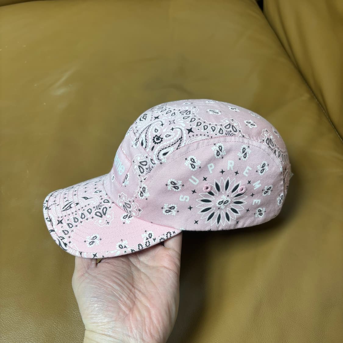 슈프림 캠프캡 모자 박스로고 21ss 반다나 핑크 상품이미지5