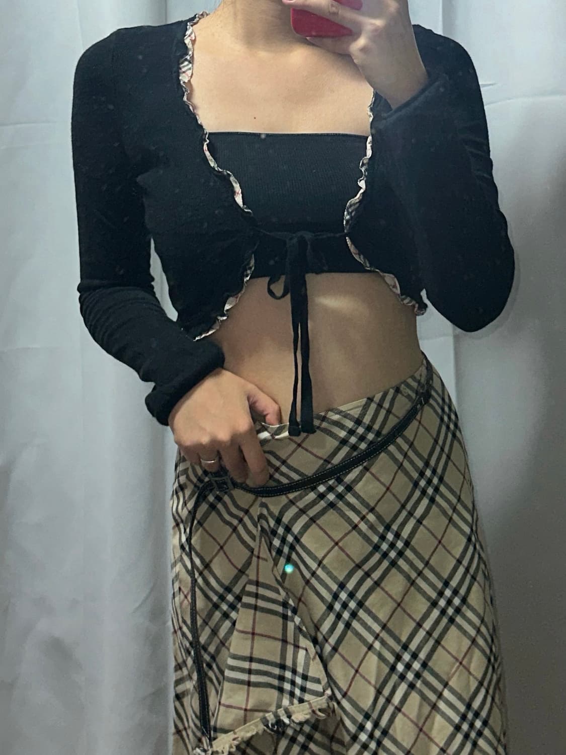 버버리 스트랩 볼레로 버버리 랩 스커트 코디세트 상품이미지2