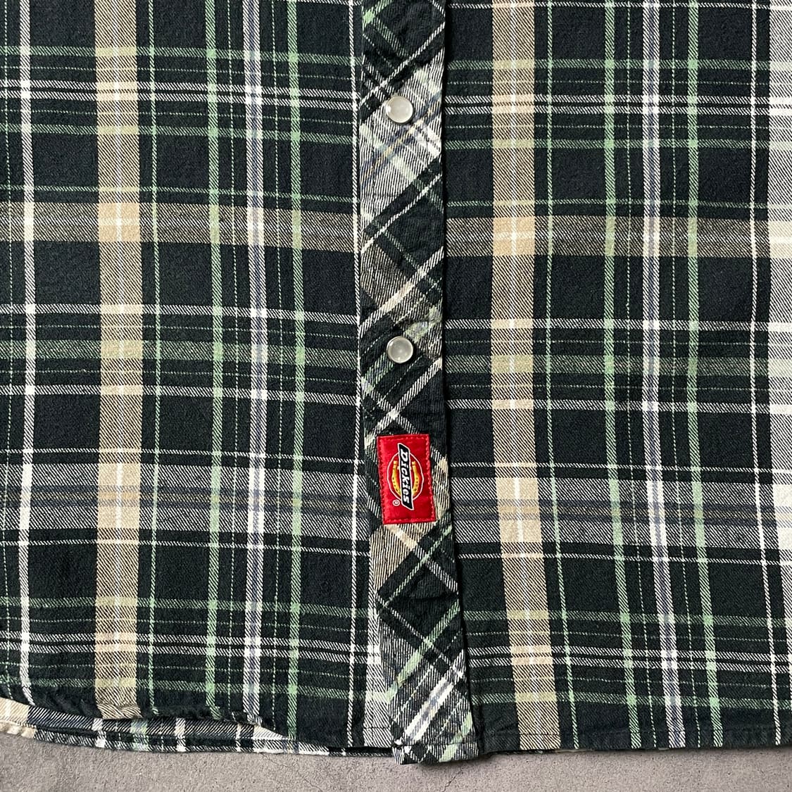 DICKIES 디키즈 빈티지 그린 체크 코튼 셔츠 A00807 상품이미지4
