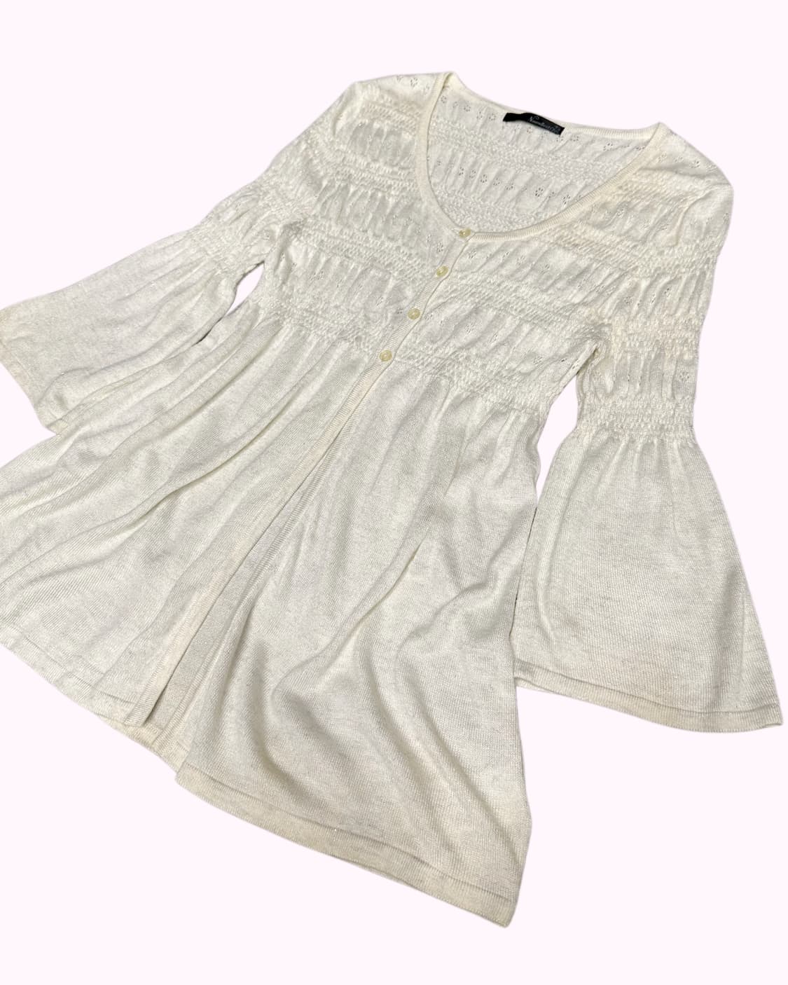 ivory glitter punching cardigan 상품이미지3