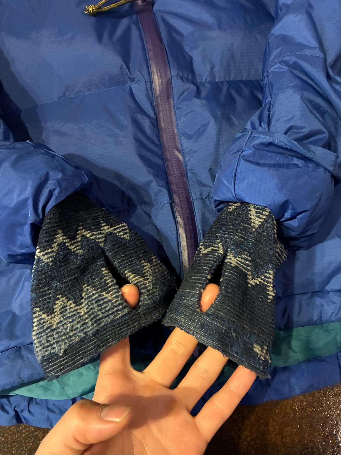 M) 난가 NANGA x 클리프 메이어 핑거홀 립스탑 패딩 딥블루 상품이미지6