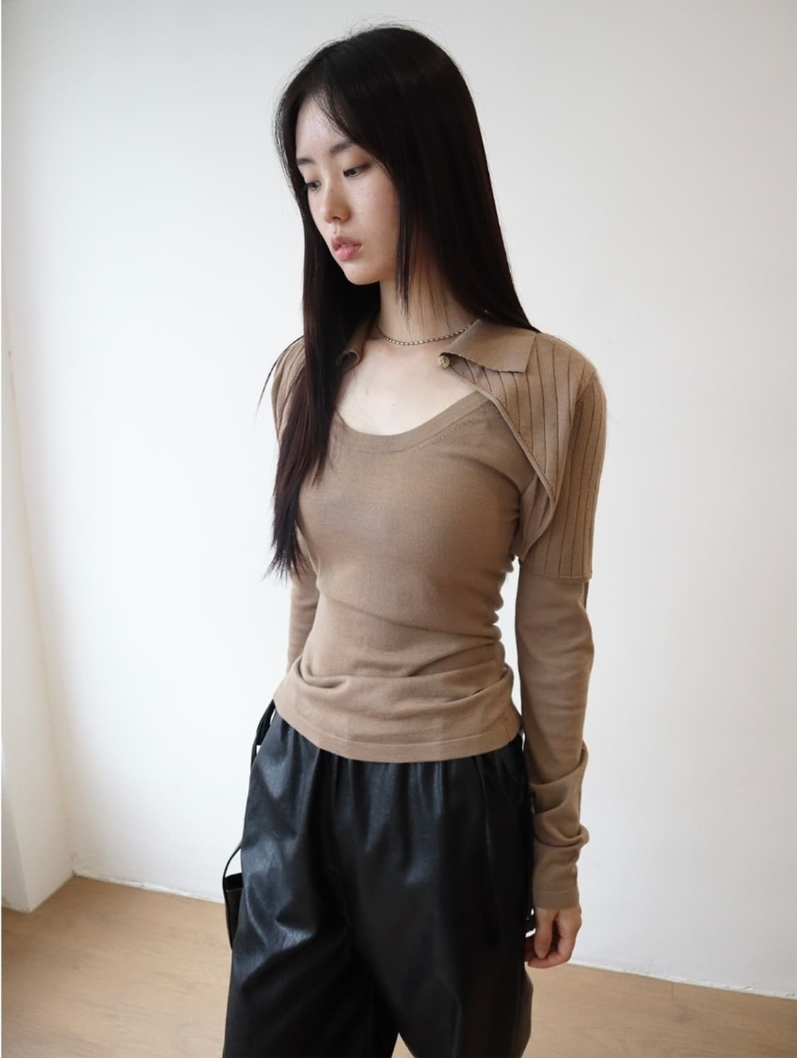 Jacquemus bolero layered top brown 상품이미지1
