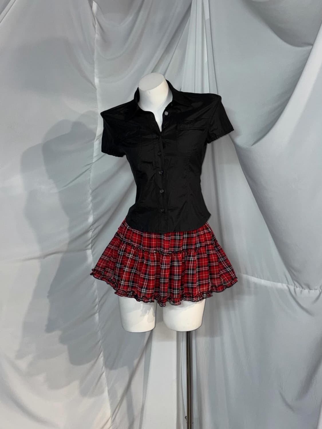 캐캐체 아무깔 레드체크 프레피 코디세트 상품이미지3