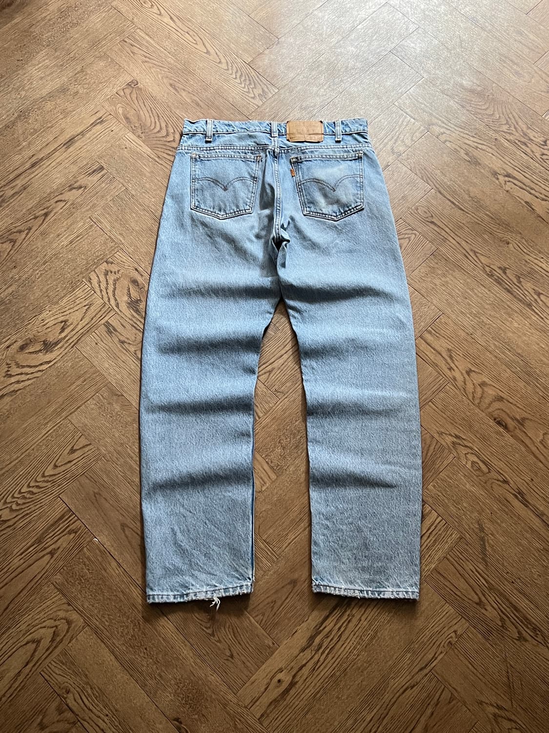 [32]90's 리바이스 USA 505 오렌지탭 빈티지 워싱 데님 팬츠 상품이미지1