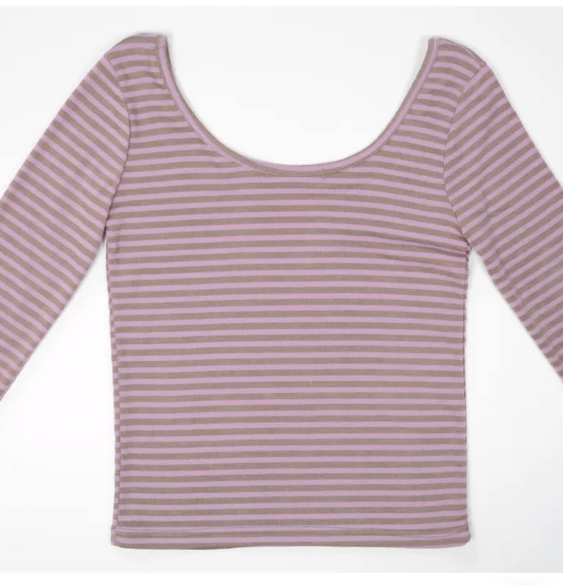 스트라이프 u넥 딸기초코 롱슬리브 상품이미지2