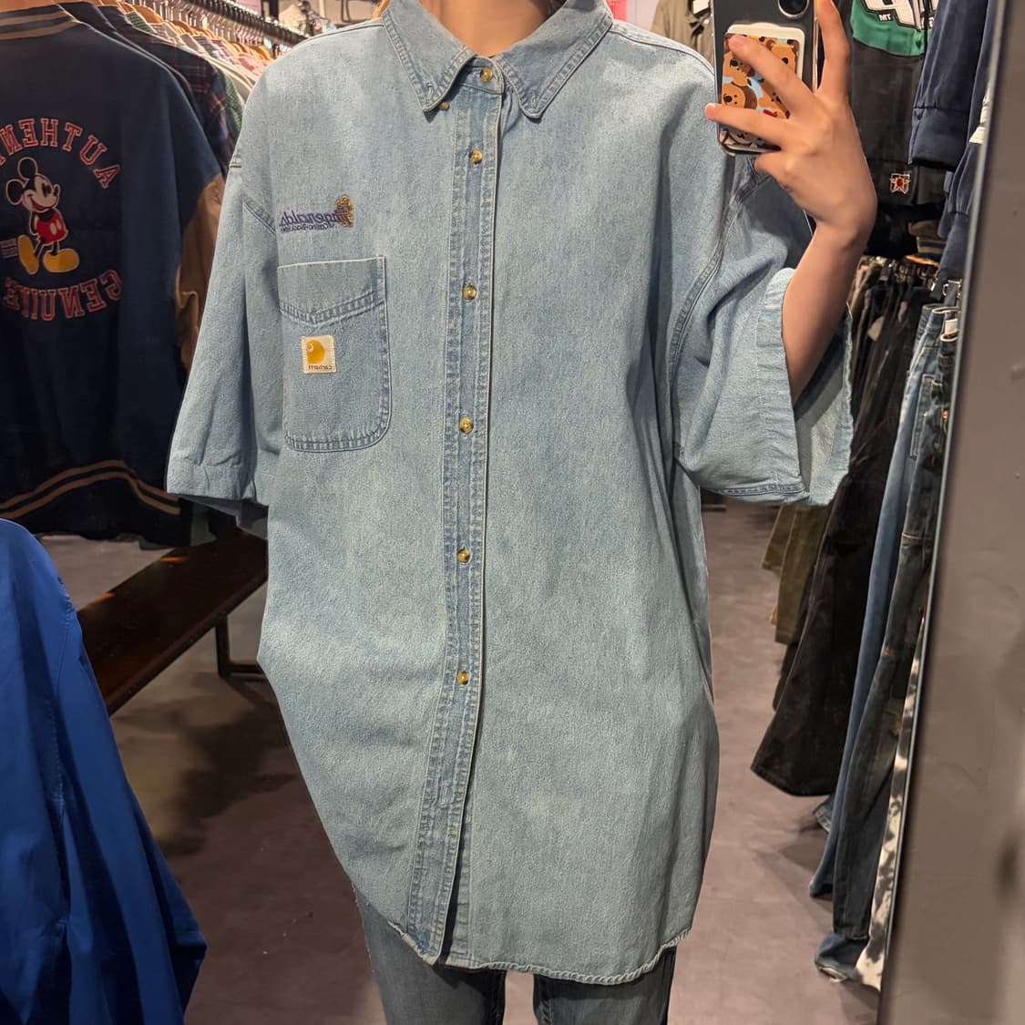 [IM] Carhartt 칼하트 데님 반팔 셔츠 연청 상품이미지2