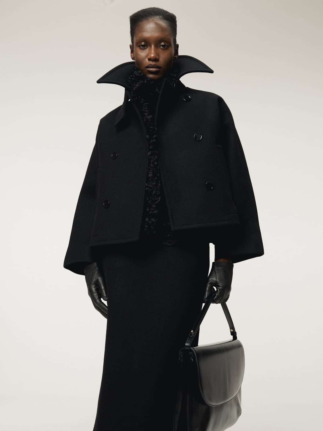 렉토 RECTO 프라이머리 울 숏 피코트 블랙 상품이미지3