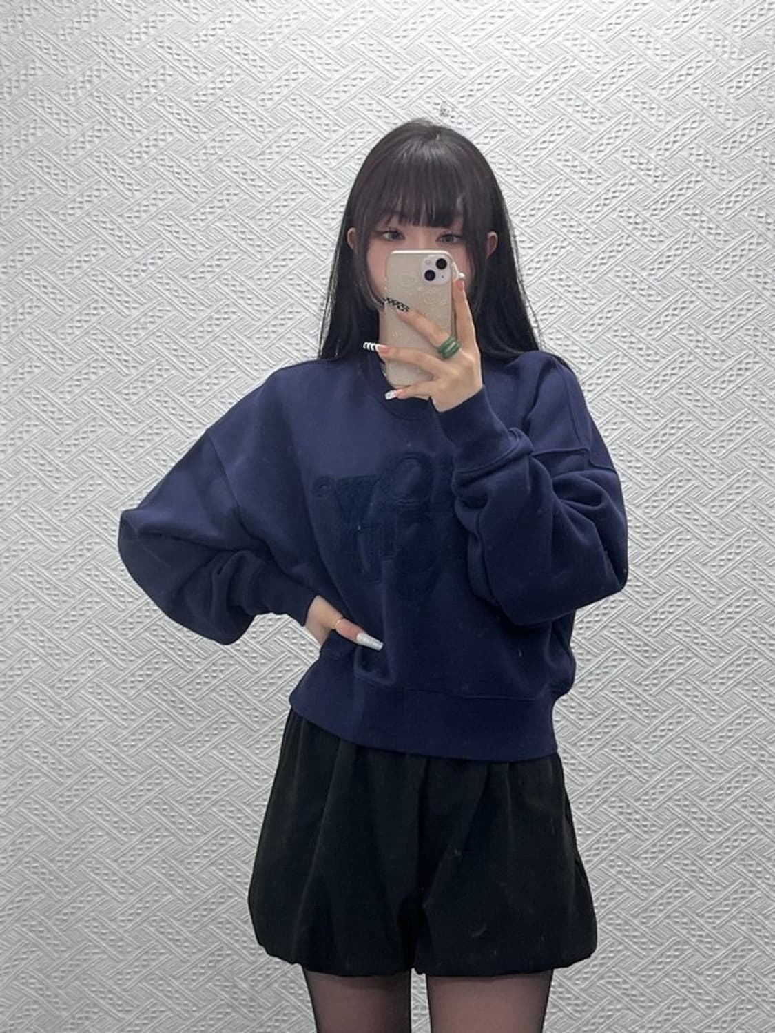 슬로우애시드 빈티지 레트로 부클로고 세미크롭 맨투맨 L C10670 상품이미지1