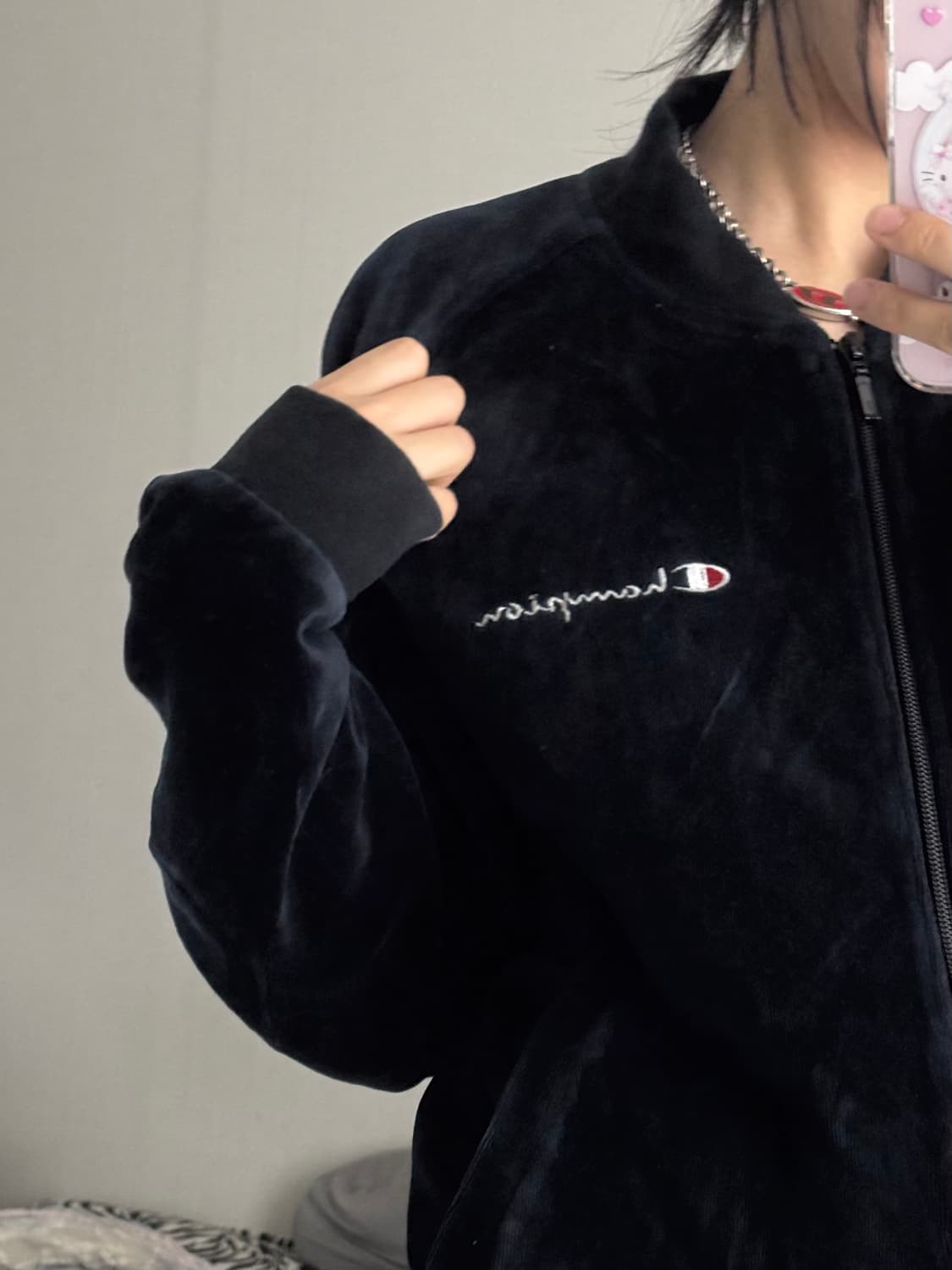 챔피온 벨벳 자켓 블루종 M 상품이미지4