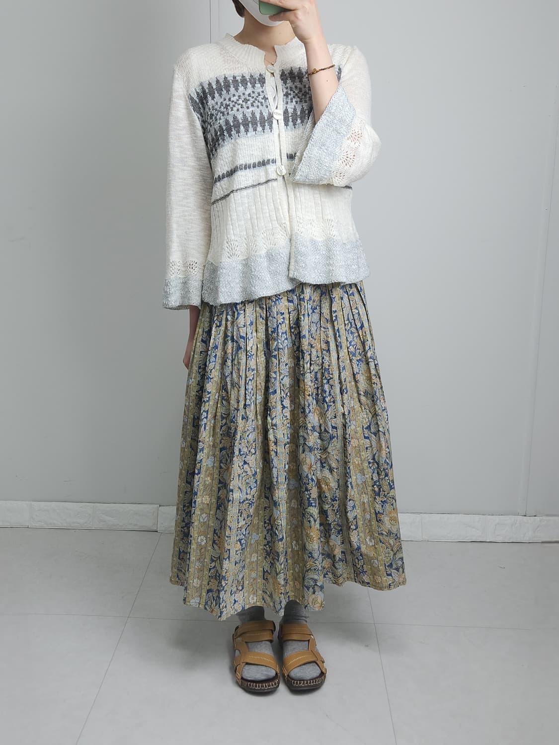 플로럴 에스닉 롱 스커트 상품이미지3