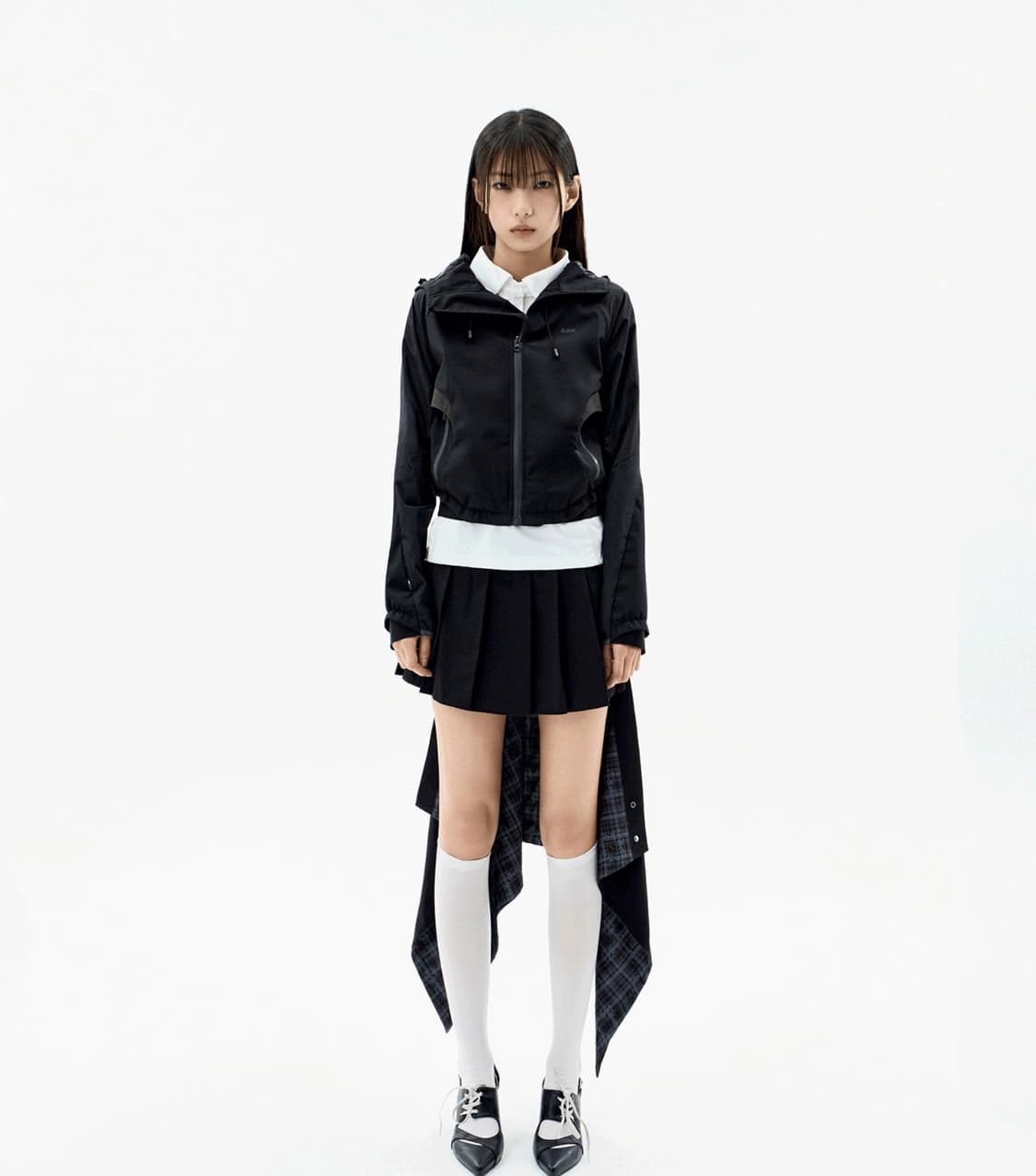 오호스 멀티패널 플리츠 스커트 블랙  상품이미지2