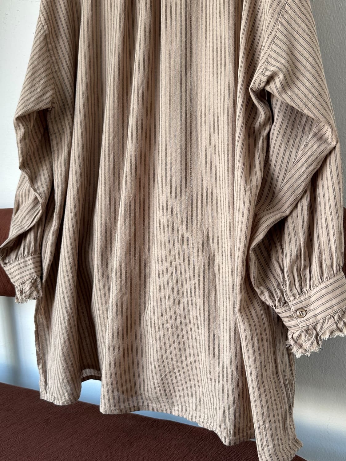 High gauge cotton lace design long shirt 상품이미지10