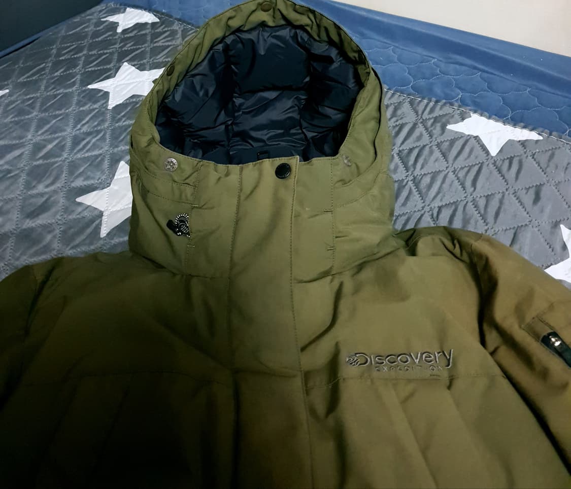 디스커버리 구스다운 롱패딩 파카 카키 (L) 상품이미지2