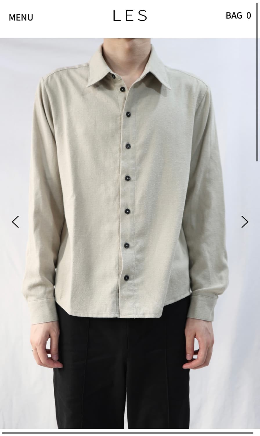 택보유 o) les 세미 테일러드 셔츠 베이지 1 상품이미지1
