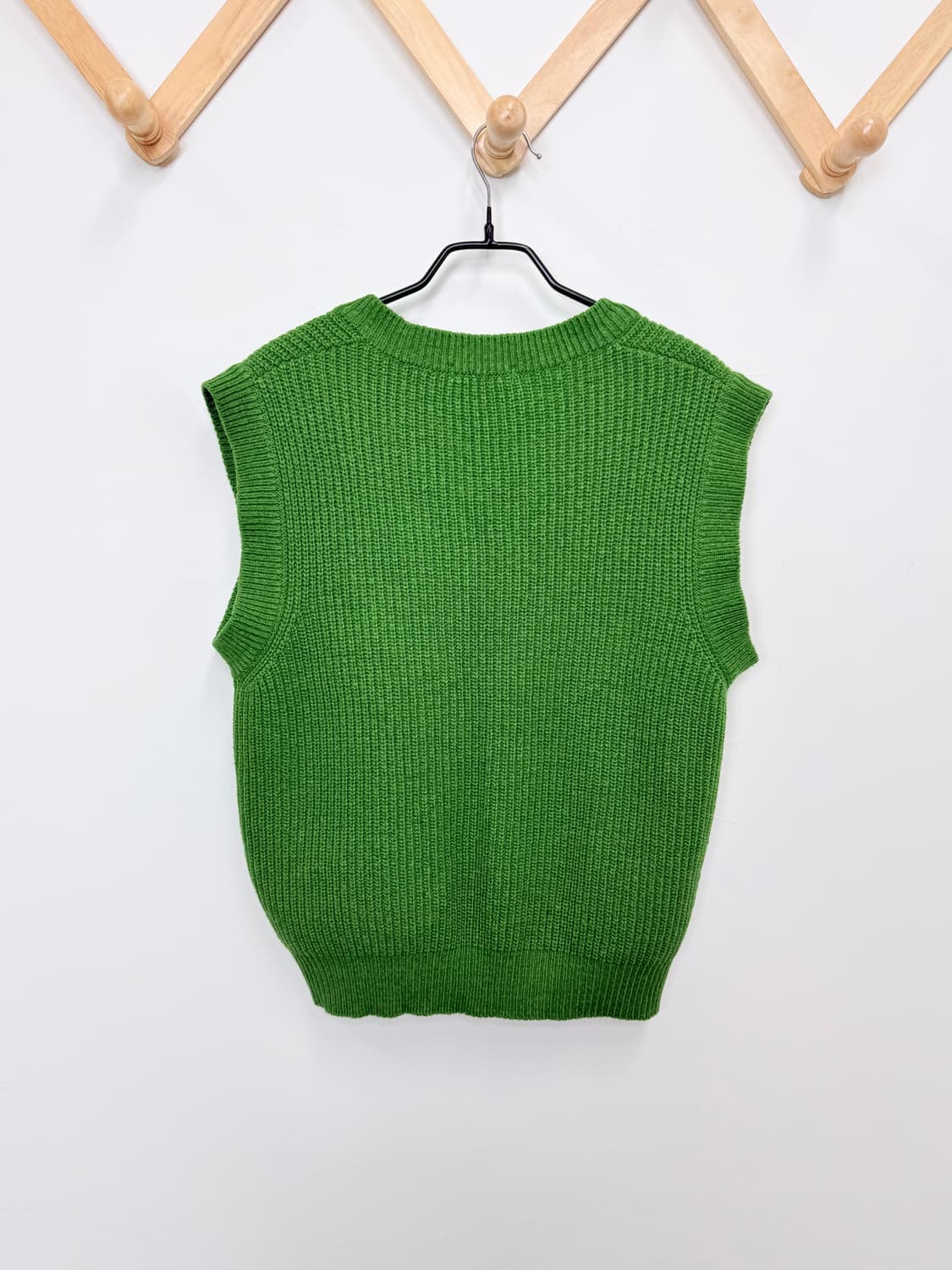 문선 아가일 홀 니트 베스트 상품이미지4